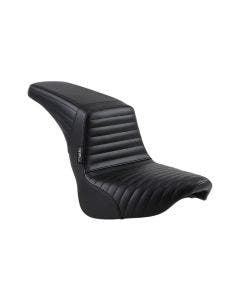 Le Pera LYO-590PT Black Kickflip 2-Up Seat Pleated Harley Softail Fat Boy 18-21