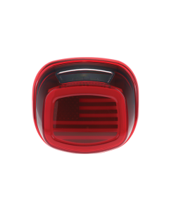 Kuryakyn 2924 Tracer US Flag LED Taillight Red Lens w/ License Plate Light 4 Harley