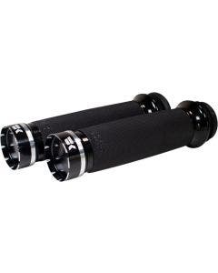 Khrome Werks Black Contour Tracer Grips 1" Bars TBW Harley & Custom 500100
