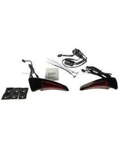 Custom Dynamics Black Red Sequential Tour Pak Back Rest LED Harley CVO 14-15