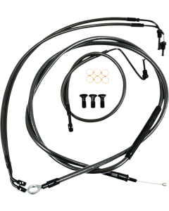 LA Choppers Midnight Stock Mini Ape Hanger DD Cables Line Kit Harley Softail 18-Up