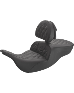 Saddlemen Roadsofa Lattice Stitched 2-Up Seat w/ Driver Backrest Harley 97-07