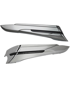 Ciro 40110 Chrome Saddlebag Extensions 3-Way LED Harley Touring 14-Up 