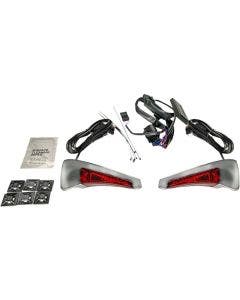 Custom Dynamics Chrome Red Sequential Tour Pak Back Rest LED Light Harley 14-20
