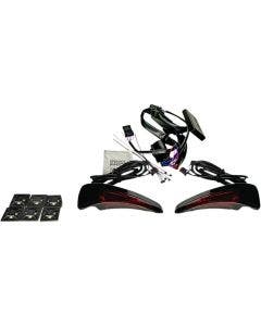 Custom Dynamics Black Red Sequential Tour Pak Back Rest LED Light Harley 14-20