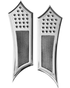 Accutronix FBF01-KDIC Chrome Drilled Original Front Floorboards Harley 84-Up