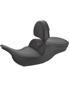 Saddlemen Roadsofa Carbon Fiber 2-Up Seat w/ Driver Backrest Harley 97-07