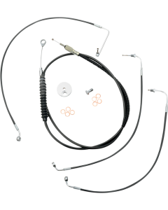 LA Choppers Black Stock Mini Ape Hanger DD Cables Line Kit Harley Softail 18-Up
