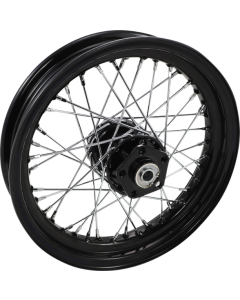 Drag Black 16 x 3 40 Spoke Front Rear Wheel Dual Disc No ABS Harley FL 73-84