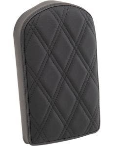 Drag 10" Sissy Bar Pad Black Double Diamond Vinyl Harley & Custom 0822-0440