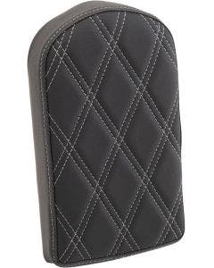 Drag 10" Sissy Bar Pad Silver Double Diamond Vinyl Harley & Custom 0822-0441