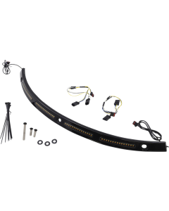Custom Dynamics Genesis 4 Smoke Sequential LED Windshield Trim Black Harley 96-05