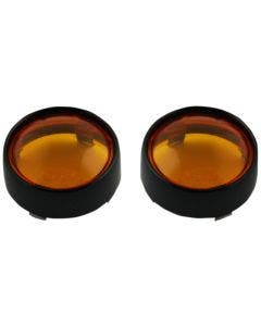Custom Dynamics Bezel Lenses for ProBEAM Bullet Turn Signals Black Amber Lens