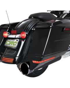 Ciro 40111 Black Saddlebag Extensions 3-Way LED Harley Touring 14-Up 