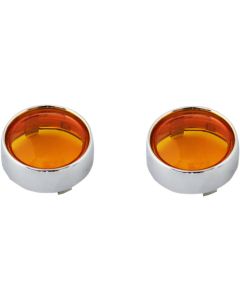 Custom Dynamics Bezel Lenses for ProBEAM Bullet Turn Signals Chrome Amber Lens