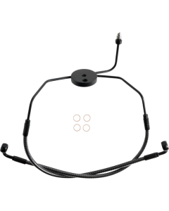 Magnum KARBONFIBR Lower Brake Line AN-3 Non ABS Dual Disc Harley Touring 08-13