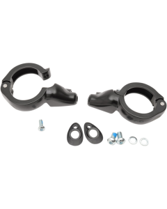Drag Black 49mm Fork Turn Signal Clamp Mounts Harley & Metric Custom