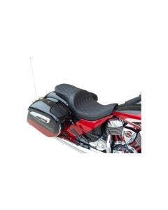 Drag Low Profile 2-Up Seat Black Diamond Stitch Solar Vinyl Indian Touring 14-20
