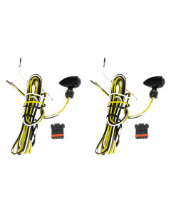 Custom Dynamics Black Micro Bullet Dual Color Amber White LED Front Turn Signals