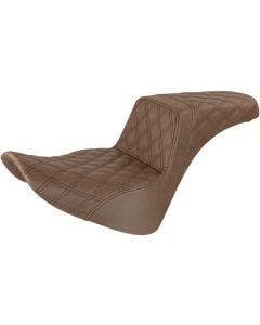 Saddlemen Brown Step Up 2-Up Seat Full Lattice Stitched Harley Softail M8 18-23