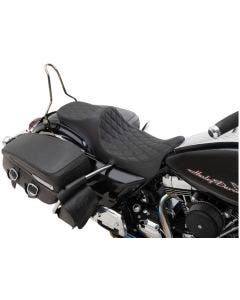 Drag Specialties Black Predator III 2-Up Seat Double Diamond Harley Touring 08-23