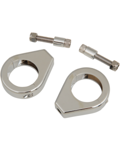 Drag Chrome 39mm Smooth Fork Turn Signal Clamp Mounts Harley & Metric Custom