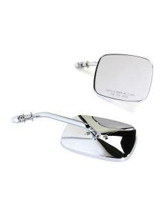 Drag Chrome OE Style Rectangle Short Stem Mirrors Repl OE for Harley PR