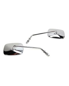 Drag Chrome OE Style Rectangle Long Stem Mirrors OE Replacement for Harley PR