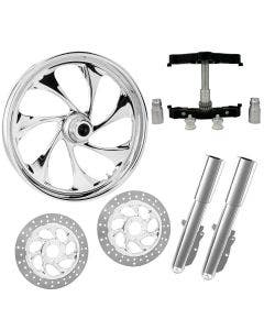 Drifter Chrome 23" Wheel Tire Dual Rotors w/ Raked Triple Trees Lowers & Sliders