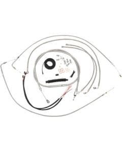 Complete Stainless Braided Handlebar Cable/Brake Line Kit — Cable Kit for 2016-2017 Breakout FXSB w/ ABS