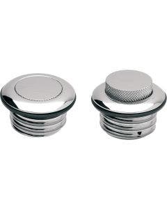 Chrome Billet Aluminum Non Vented Pop-Up Gas Cap Harley 1984- Early 1996