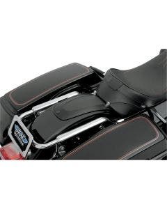 Black Leather Fender Bib Fender Skin for '97-'16 Harley Touring FLH/T Models