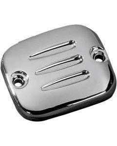 Chrome Groove Front Brake Master Cylinder Cover for Harley XL Touring Softail Dyna