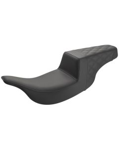 Saddlemen Step Up 2Up Seat Black Smooth Rear Lattice Stitch Harley Touring 97-07