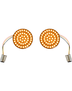 Custom Dynamics Genesis 4 Solid Amber LED Turn Signal Bullet Inserts 1157 Harley