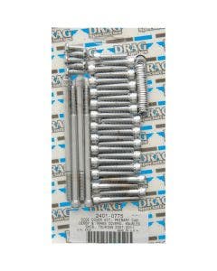 Drag Specialties Chrome Knurled Side Cover Bolt Kit 4 Harley Big Twin Models FL