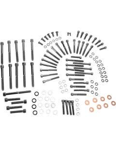 Drag Specialties Black Knurled Primary Cover Bolt Kit 4 Harley 07-17 Softail
