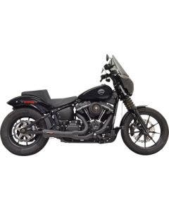 Bassani 1S73B Road Rage 2:1 Exhaust System Black Short Megaphone Softail 18-Up