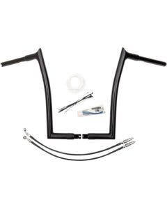 FBI Fat Baggers Black 16" EZ Install Pointed Handlebar Package Harley FLTR 15-20