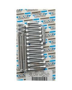 Drag Specialties Chrome Knurled Side Cover Bolt Kit 4 Harley Big Twin Models FX