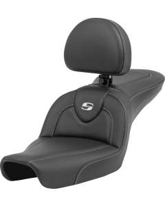 Saddlemen Roadsofa CF Seat W/ Drivers Backrest 4 Harley 96-03 FXD