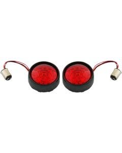 Custom Dynamics ProBeam Bullet Black Bezel Red Lens Rear Turn Signal 1157 Insert