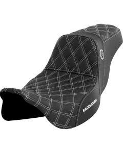 Saddlemen Pro Series SDC W/White Stitch Seat W/O Backrest Harley 08-23 Touring