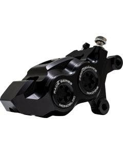 PM Race Series Front Right Black W/Black Bore Caps Monobloc Caliper Harley 06-24