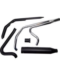 Khrome Werks Black 4.5" Outlaw 2-1 Exhaust System Harley Touring 09-16 No Tip