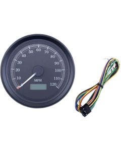 Drag Specialties Black 3-3/8" Programmable Electronic Speedometer 120 MPH Harley