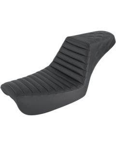 Saddlemen Black Step Up 2-Up Seat Tuck n Roll & Lattice Stitch Harley Dyna 04-05