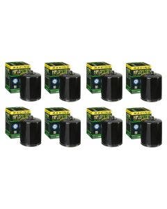 HiFloFiltro HF171BRC Set of 8 Black High Performance Oil Filter 99-19 Harley Models