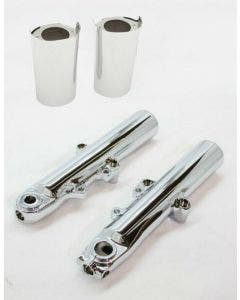 EPC 49mm OEM Front End Chrome Lower Leg Sliders & Fork Boot Harley FLH 14-22