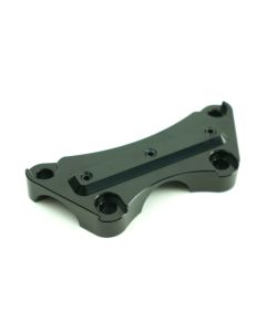 One Piece Anti-Slip Black Handlebar Riser Top Clamp w/ Setscrews for Harley FLH/T